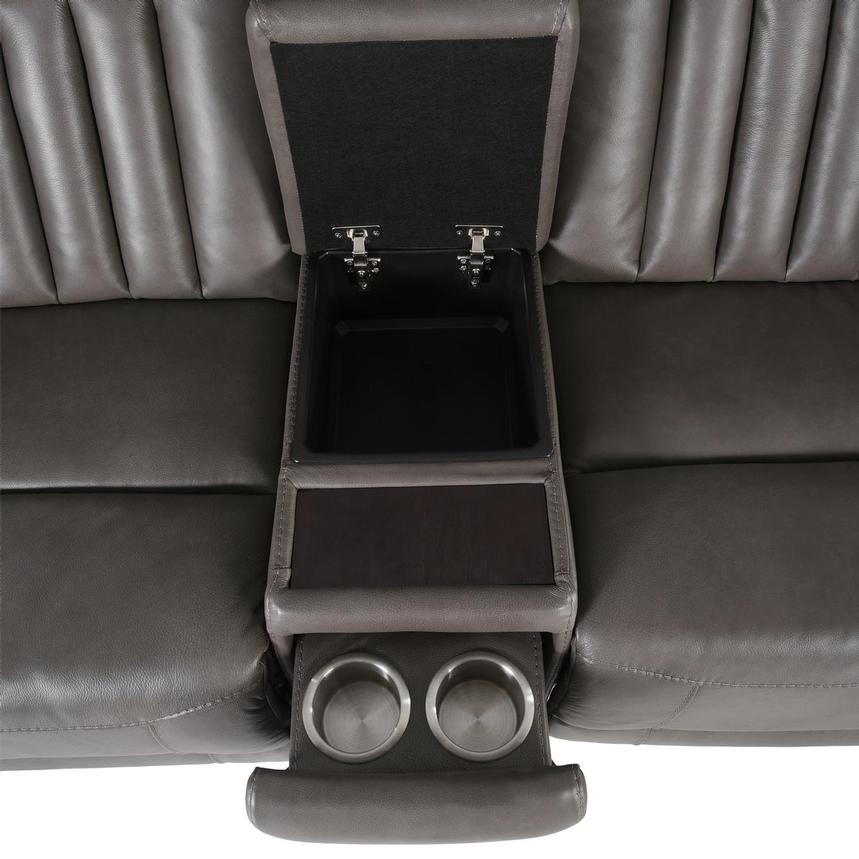 Devin Gray Home Theater Leather Seating with 5PCS/2PWR  alternate image, 5 of 7 images.