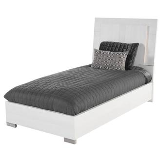 Tivo White Twin Panel Bed