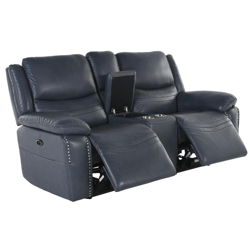 Onyx Leather Power Reclining Sofa w/Console  alternate image, 2 of 5 images.