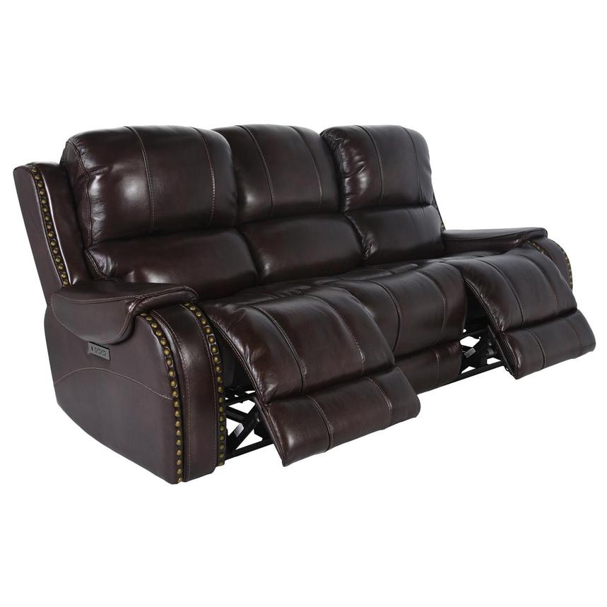 Durham Brown Leather Power Reclining Sofa alternate image, 3 of 6 images.