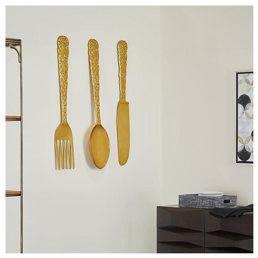 Silverware Gold Set of 3 Wall Art  alternate image, 2 of 6 images.
