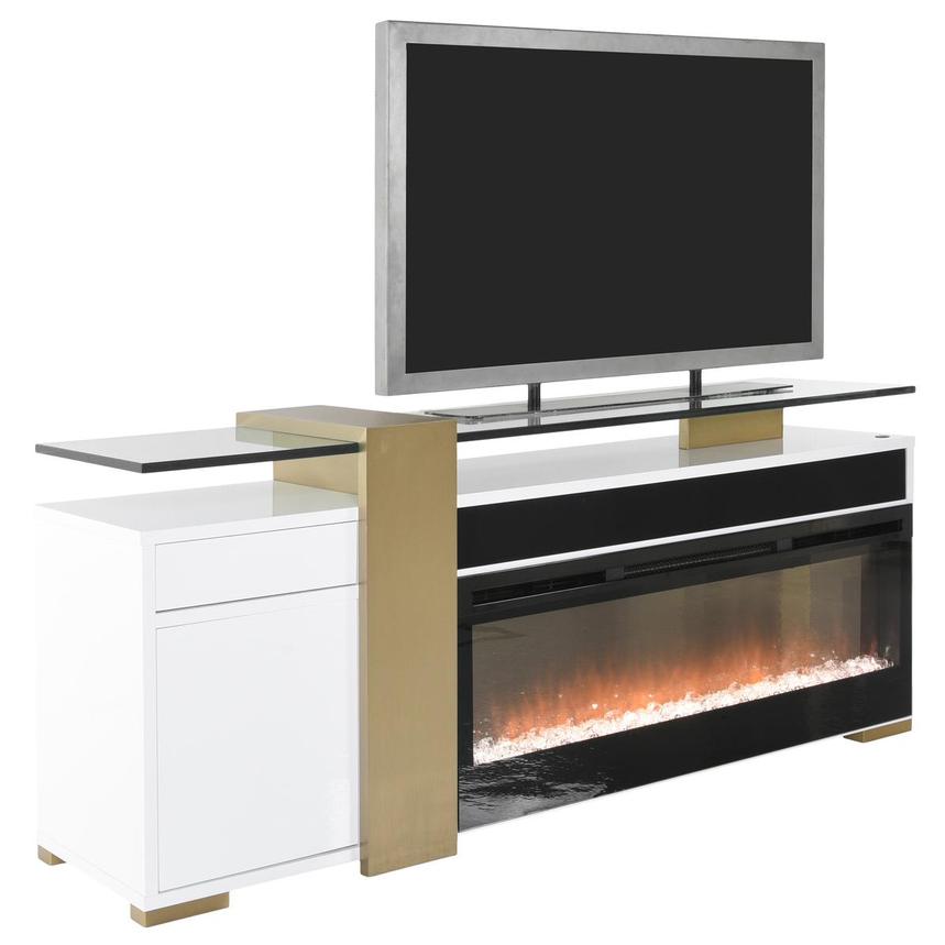 Totem White/Gold Electric Fireplace  alternate image, 3 of 6 images.