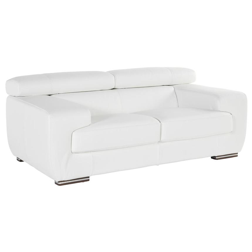 Grace White Leather Loveseat  alternate image, 2 of 5 images.