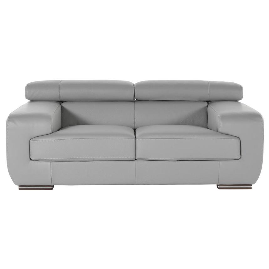 Grace Gray Leather Loveseat El Dorado Furniture