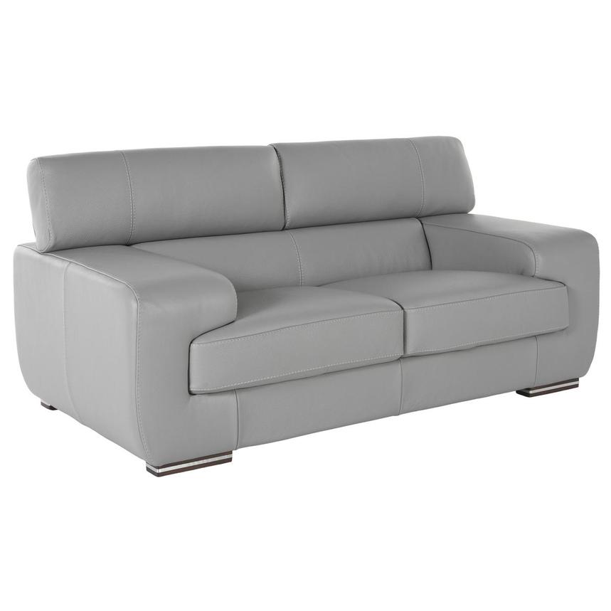 Grace Gray Leather Loveseat alternate image, 3 of 5 images.