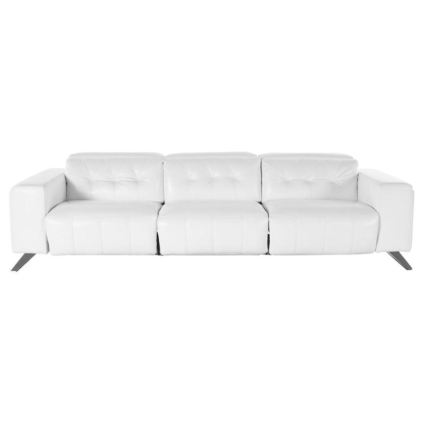 Anchi White Oversized Leather Sofa w/3PWR  main image, 1 of 5 images.