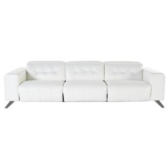 Anchi White Oversized Leather Sofa w/3PWR | El Dorado Furniture