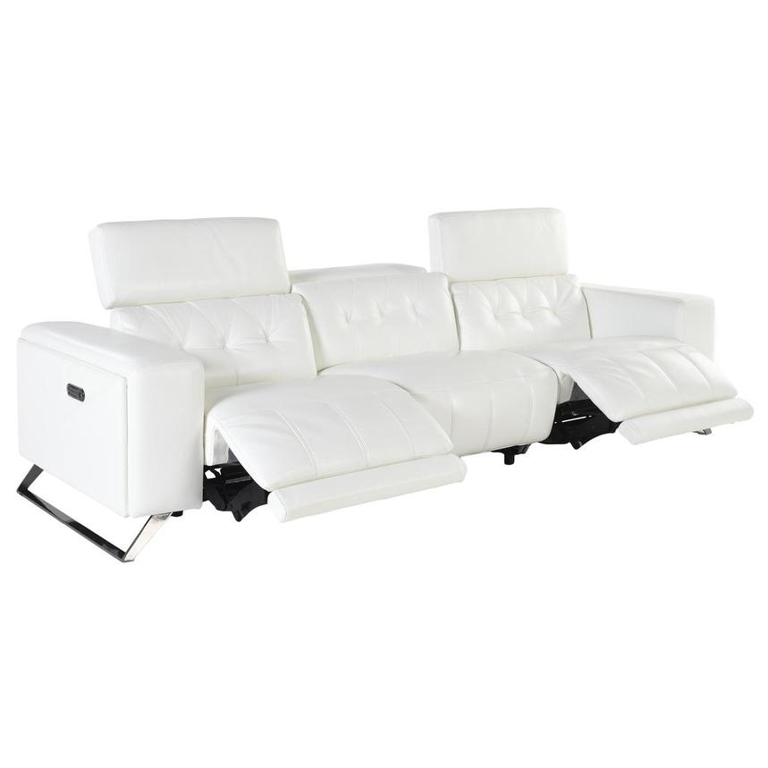 Anchi White Oversized Leather Sofa w/2PWR alternate image, 3 of 5 images.