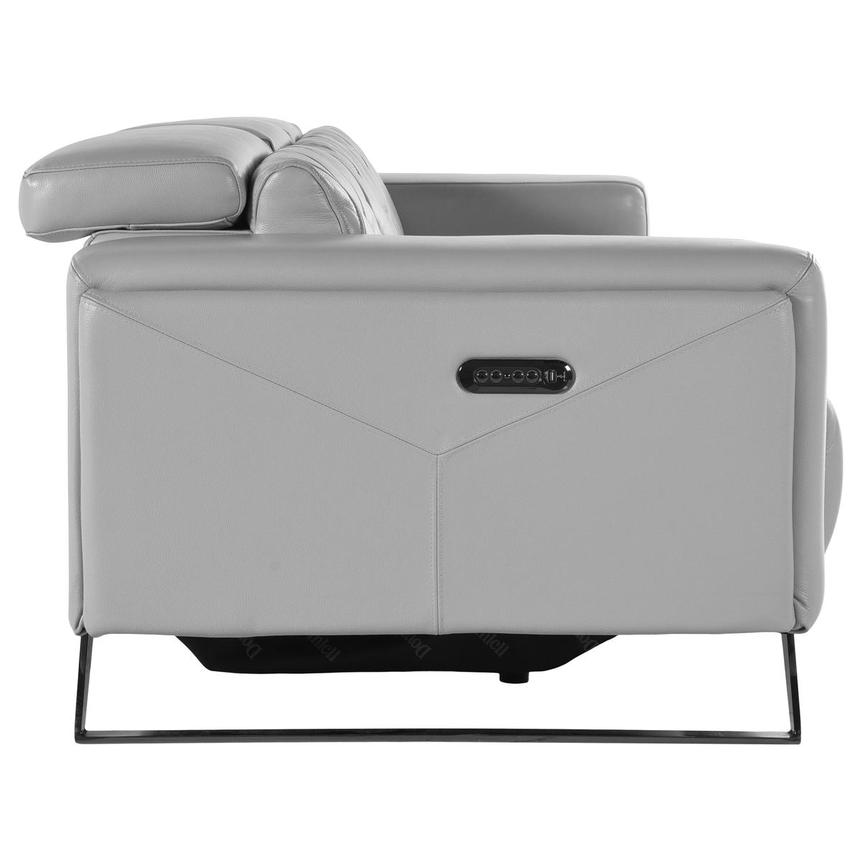 Anchi Silver Oversized Leather Sofa w/3PWR El Dorado Furniture
