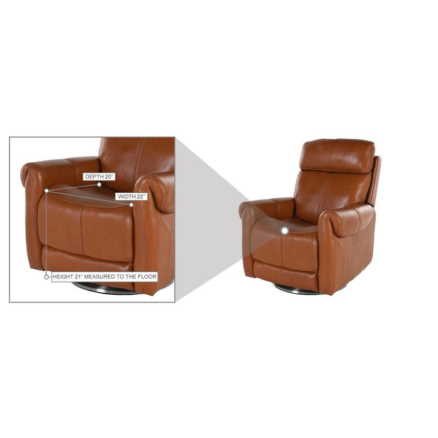 Rogelio Tan Leather Power Recliner  alternate image, 6 of 6 images.