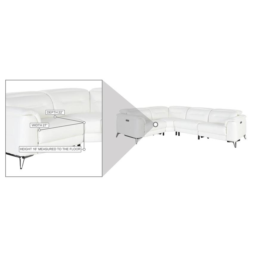 Anabel White Leather Power Reclining Sectional with 4PCS/2PWR  alternate image, 5 of 5 images.
