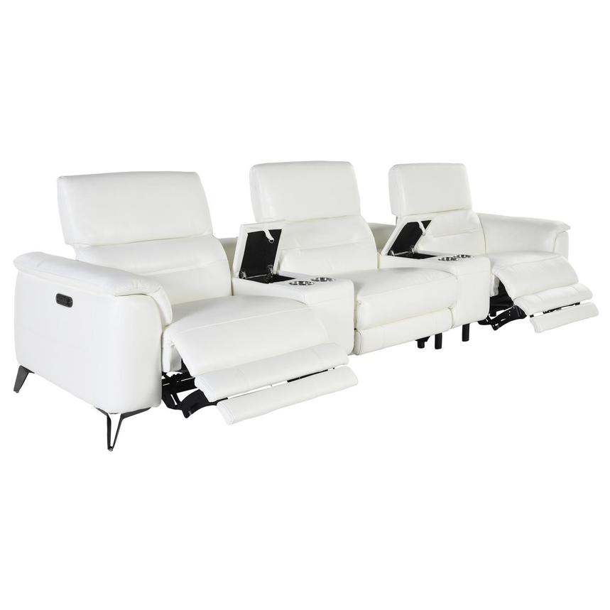Anabel White Home Theater Leather Seating with 5PCS/2PWR  alternate image, 3 of 7 images.