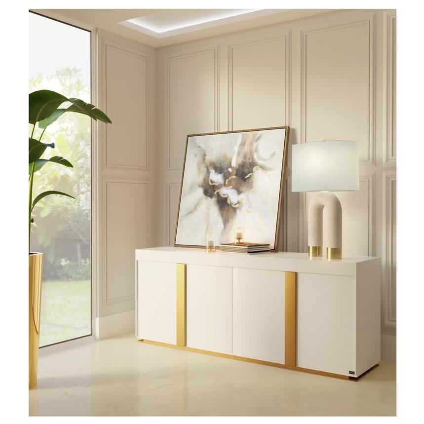 Grand Night White Gold Gloss Buffet El Dorado Furniture
