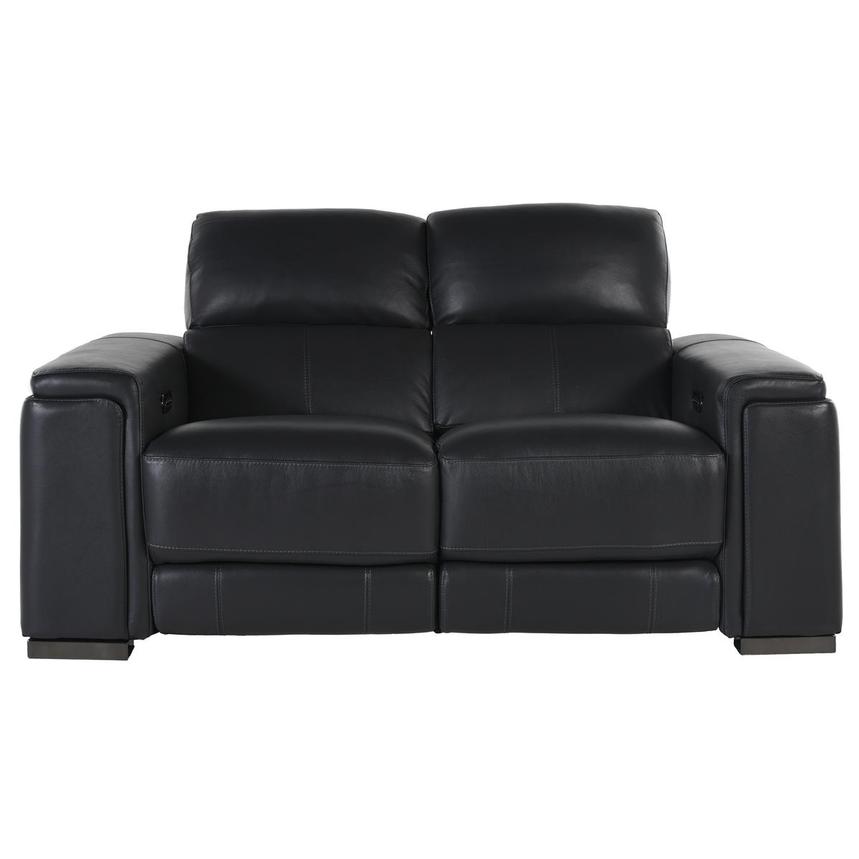 Charlette Dark Gray Leather Power Reclining Loveseat  main image, 1 of 5 images.