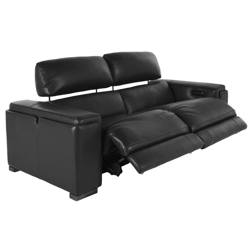 Charlette Dark Gray Leather Power Reclining Sofa  alternate image, 3 of 5 images.
