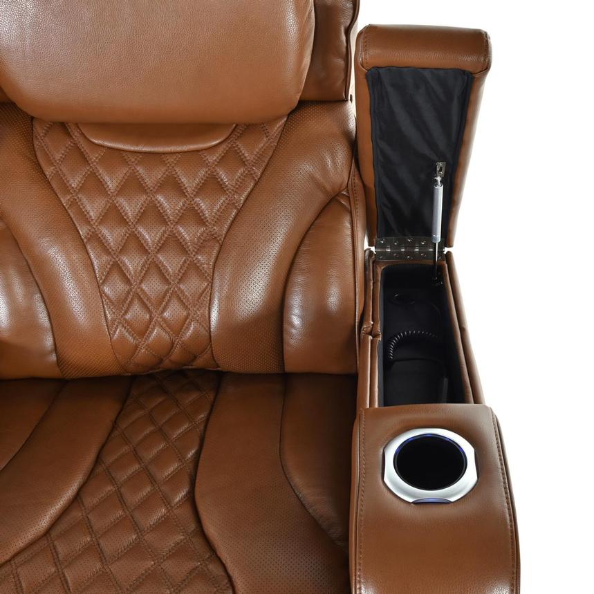 Pummel Tan Leather Power Reclining Loveseat alternate image, 6 of 9 images.