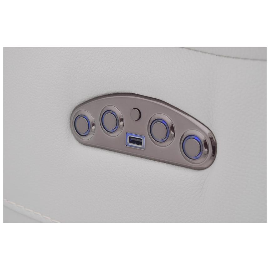 Austin Light Gray Leather Power Reclining Sofa w/Console  alternate image, 5 of 5 images.