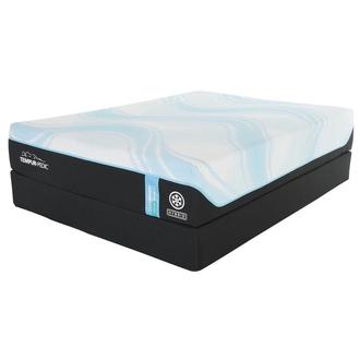 LuxeBreeze Hybrid-Medium Queen Mattress w/Low Foundation by Tempur-Pedic