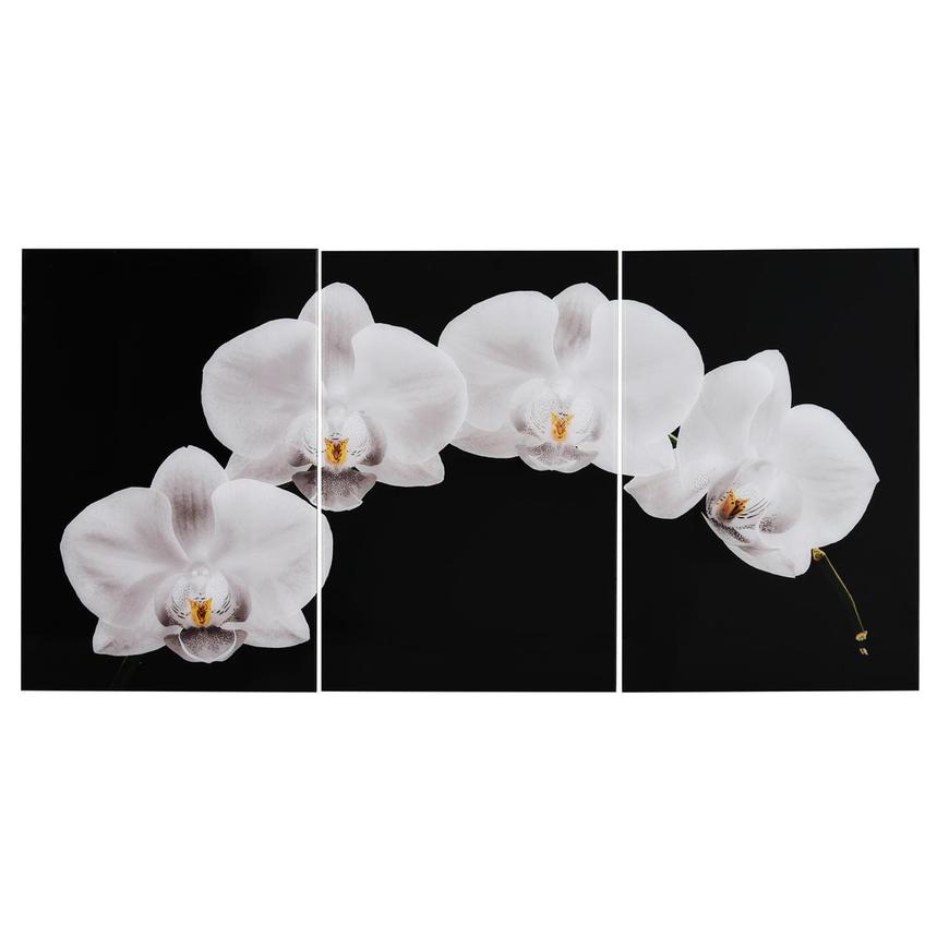 White Orchid Set of 3 Acrylic Wall Art  main image, 1 of 2 images.