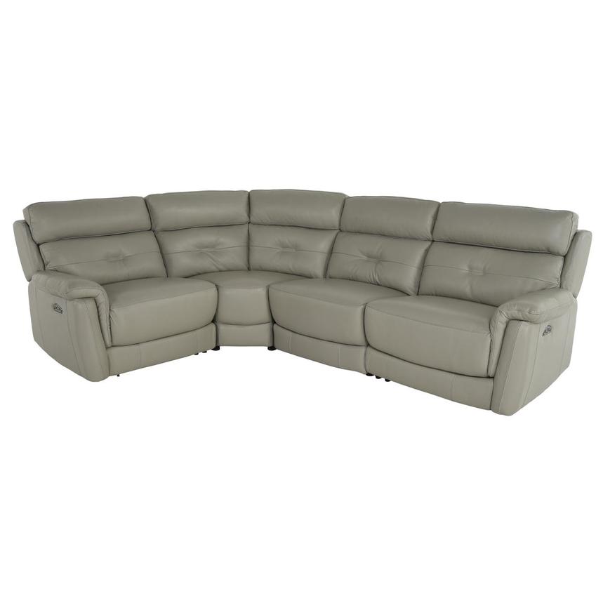 Naya Taupe Leather Power Reclining Sectional with 4PCS/2PWR main image, 1 of 3 images.