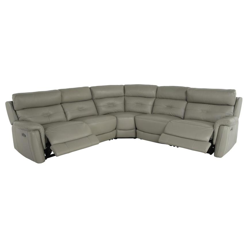 Naya Taupe Leather Power Reclining Sectional with 5PCS/2PWR  alternate image, 2 of 3 images.