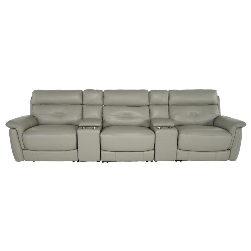 Naya Taupe Home Theater Leather Seating with 5PCS/3PWR  main image, 1 of 6 images.