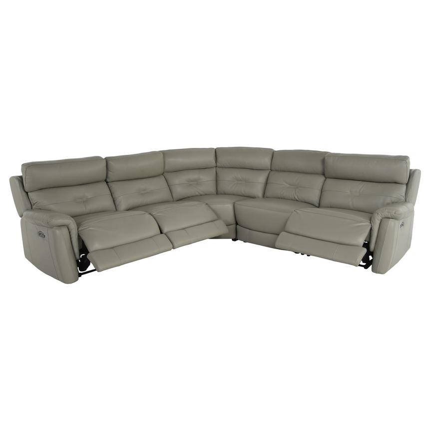 Naya Taupe Leather Power Reclining Sectional with 5PCS/3PWR  alternate image, 2 of 3 images.