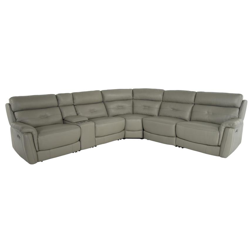 Naya Taupe Leather Power Reclining Sectional with 6PCS/3PWR main image, 1 of 5 images.
