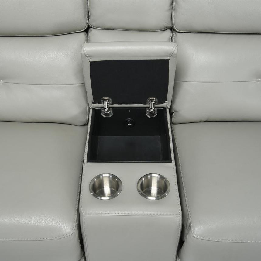 Naya Taupe Leather Power Reclining Sectional with 7PCS/3PWR alternate image, 3 of 5 images.