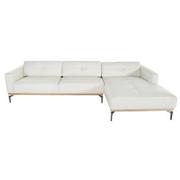 Nate White Leather Corner Sofa w/Right Chaise  main image, 1 of 7 images.