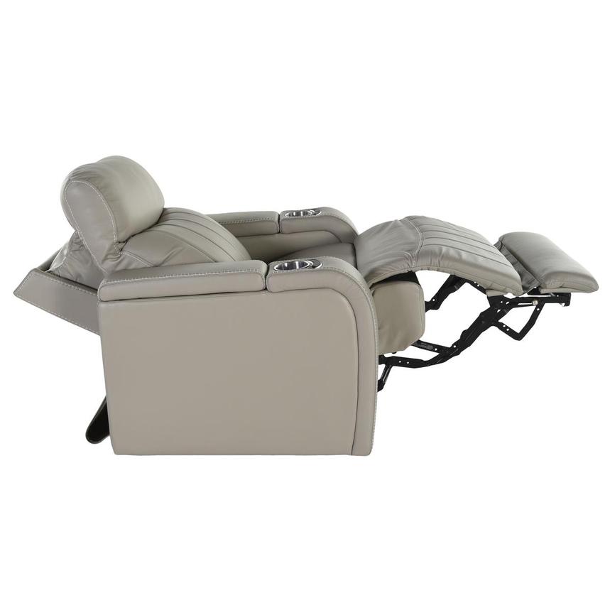 Santiago Gray Leather Power Recliner alternate image, 6 of 8 images.