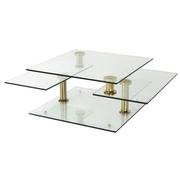 Square Clear Gold Motion Coffee Table  main image, 1 of 3 images.