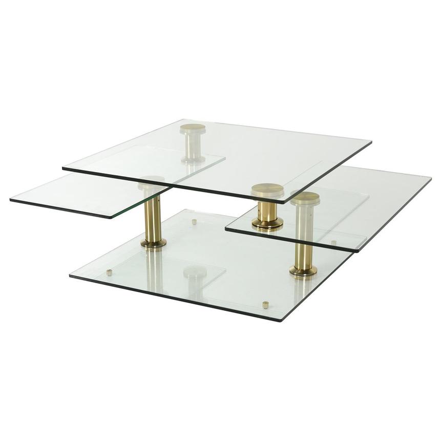 Square Clear Gold Motion Coffee Table El Dorado Furniture