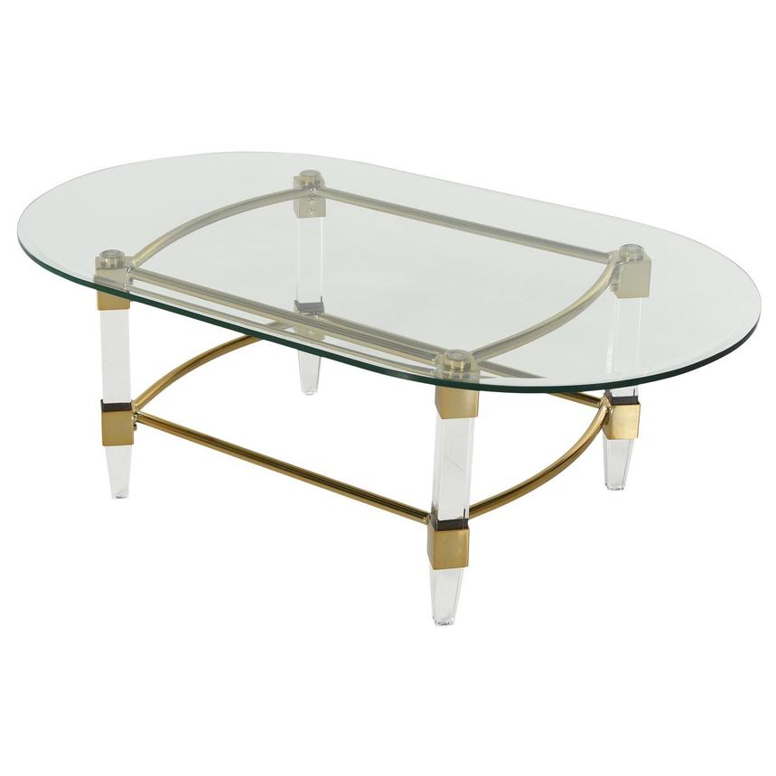 Gold & Glass Oval Coffee Table 