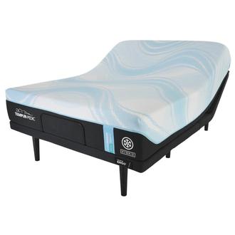 LuxeBreeze Hybrid-Medium Queen Mattress w/Ergo庐 3.0 Powered Base by Tempur-Pedic