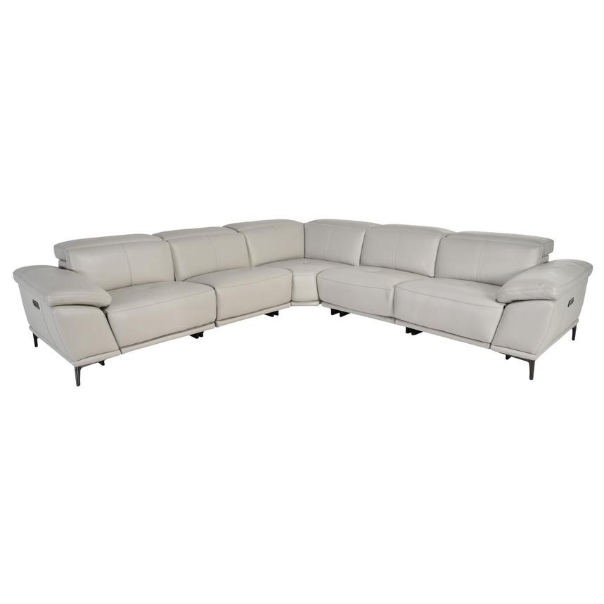Lara Leather Power Reclining Sectional with 5PCS/3PWR  main image, 1 of 5 images.