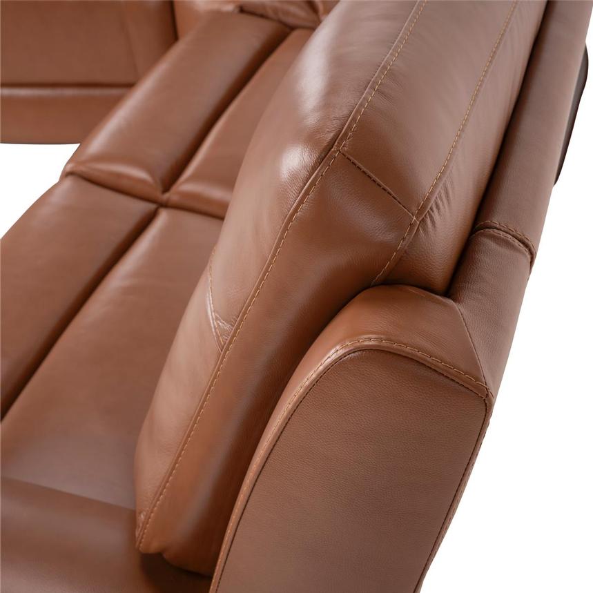 Devin Tan Leather Corner Sofa with 4PCS/2PWR  alternate image, 5 of 9 images.