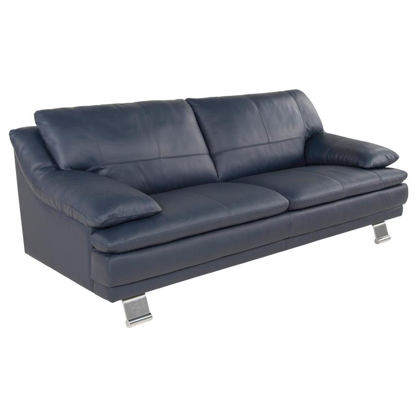 Rio Blue Leather Sofa  alternate image, 2 of 7 images.