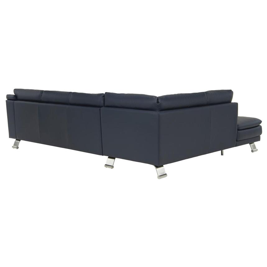 Rio Blue Leather Corner Sofa w/Left Chaise alternate image, 3 of 9 images.