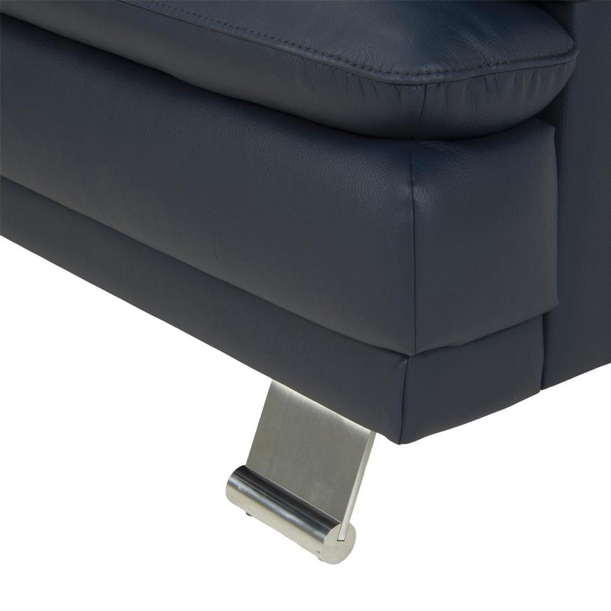 Rio Blue Leather Corner Sofa w/Right Chaise alternate image, 8 of 9 images.