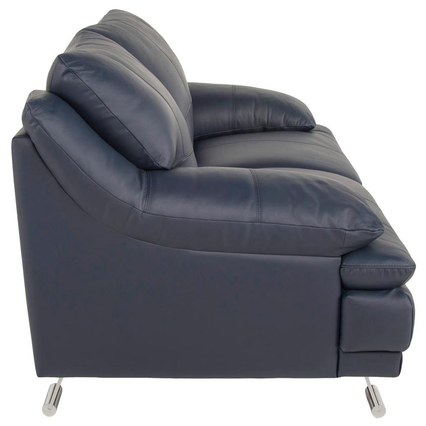 Rio Blue Leather Loveseat alternate image, 3 of 7 images.
