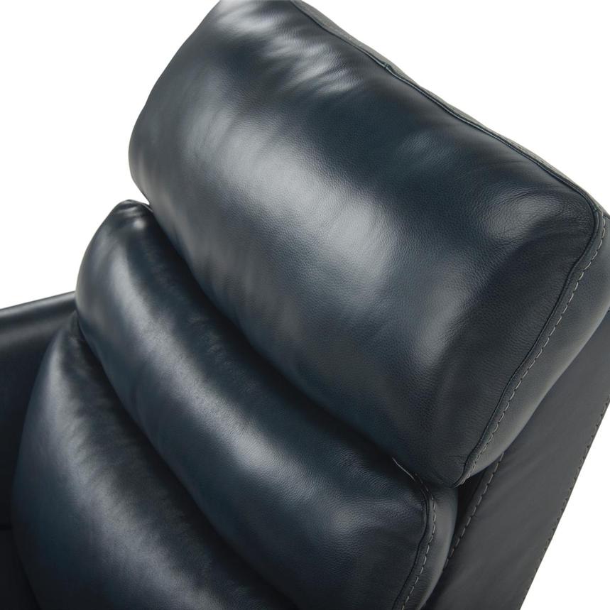 Serenity Blue Leather Power Recliner  alternate image, 8 of 12 images.