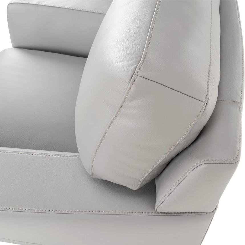 Amadeo Light Gray Leather Chair by Natuzzi Editions  alternate image, 5 of 8 images.