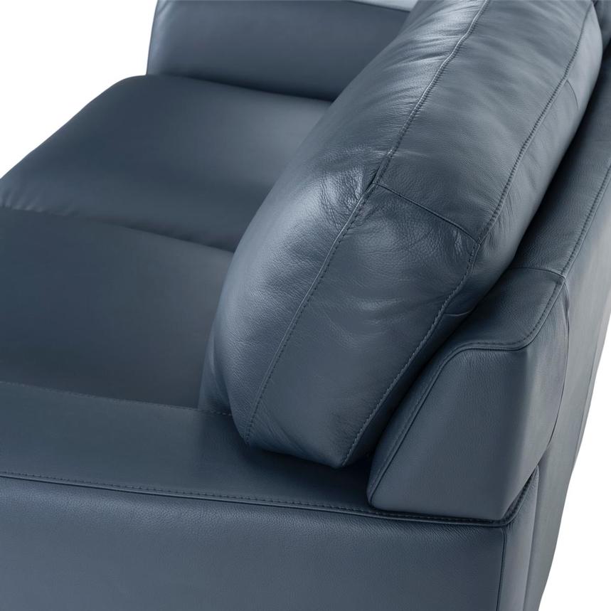 Amadeo Blue Leather Loveseat by Natuzzi Editions  alternate image, 5 of 7 images.
