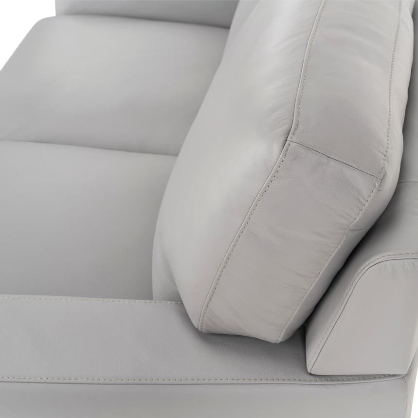 Amadeo Light Gray Leather Loveseat by Natuzzi Editions  alternate image, 5 of 8 images.