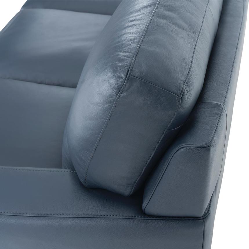 Amadeo Blue Leather Sofa by Natuzzi Editions  alternate image, 5 of 7 images.