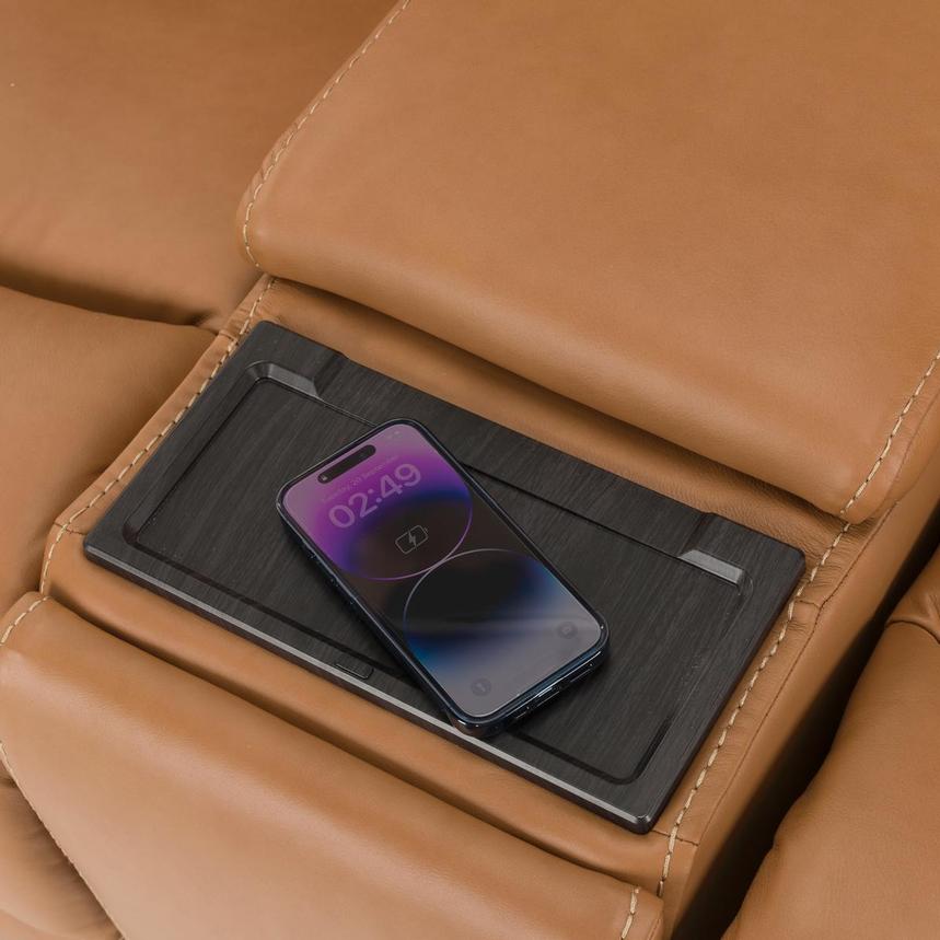 Byron Leather Power Reclining Sofa w/Console alternate image, 8 of 11 images.