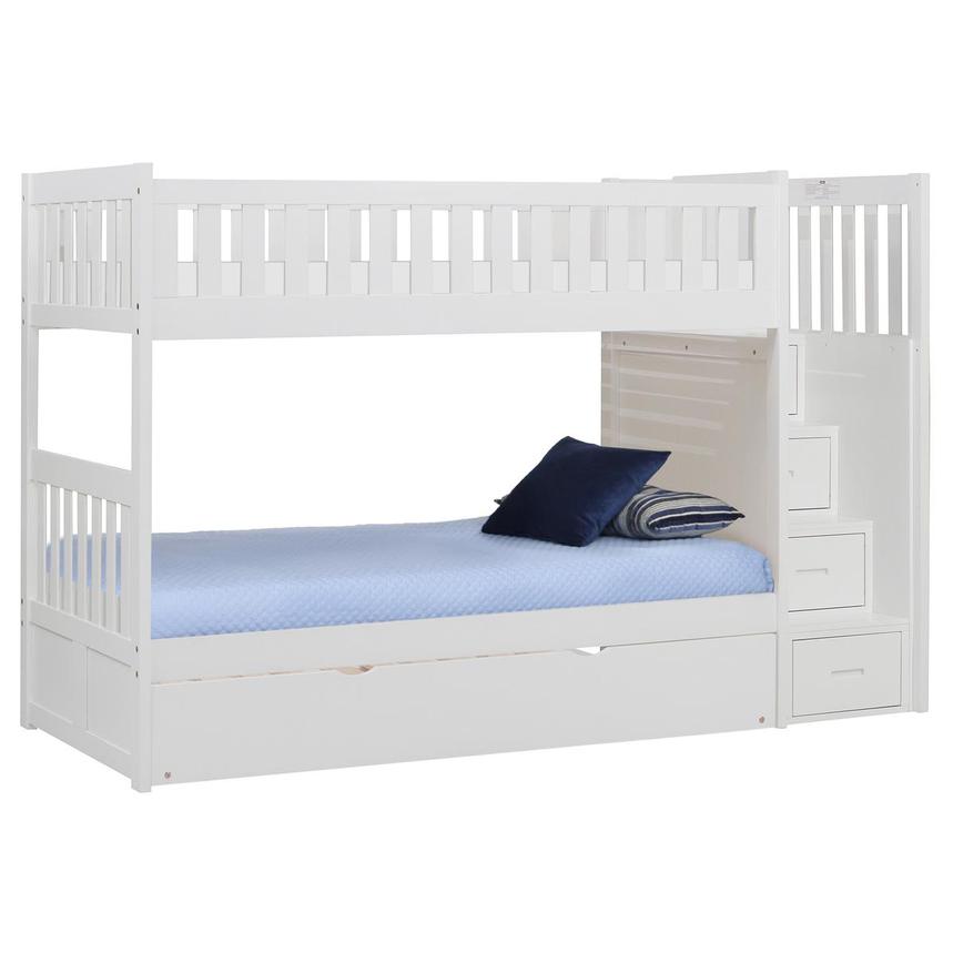 Balto White Twin Bunk Bed w/Trundle  alternate image, 3 of 4 images.