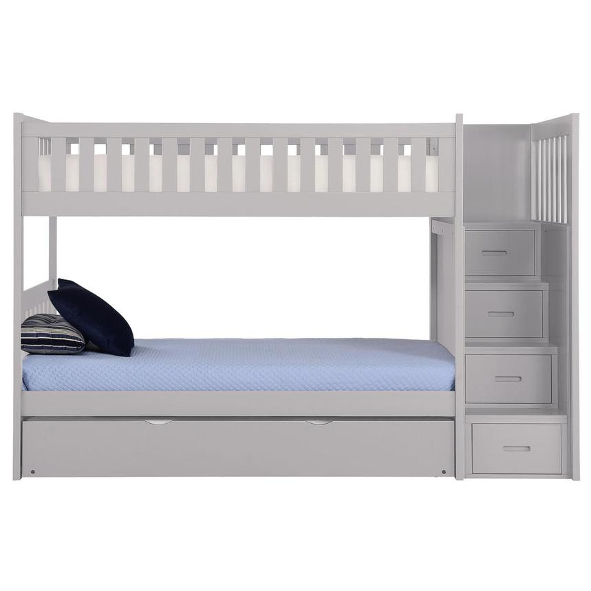 Balto Gray Twin Bunk Bed w/Trundle El Dorado Furniture