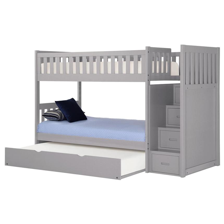 Balto Gray Twin Bunk Bed w/Trundle alternate image, 3 of 4 images.